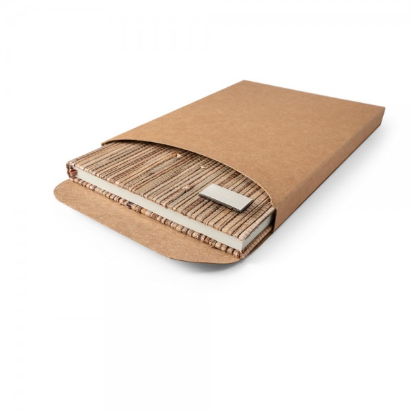NERUDA. Block notes A5 con copertina rigida in fibra di paglia naturale