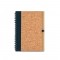 VICENTE. Block notes B6 con penna a sfera in sughero e poliestere riciclato (100% rPET)