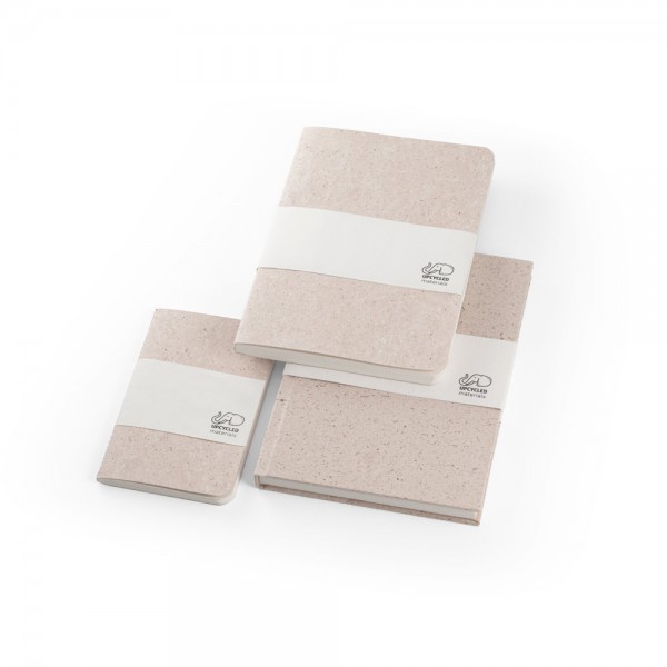 ORGANIC SEMI-RIGID. Block notes A5 con copertina semirigida fabbricata tramite materia organica degli elefanti (80%)