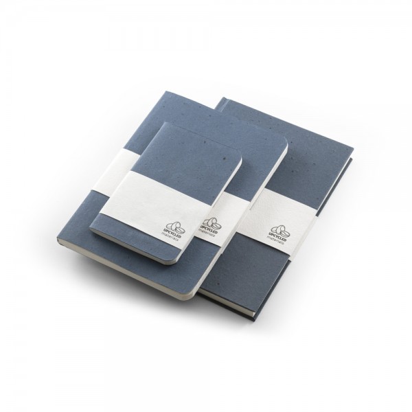 COFFEEPAD SEMI-RIGID. Block notes A5 con copertina semirigida fabbricata attraverso gli scarti della buccia di caffé (65%)