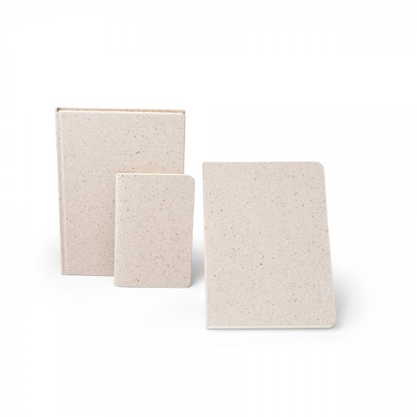 ORGANIC RIGID. Block notes A5 con copertina rigida fabbricata tramite la materia organica degli elefanti (80%)
