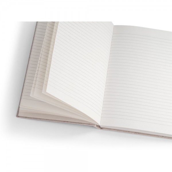 ORGANIC RIGID. Block notes A5 con copertina rigida fabbricata tramite la materia organica degli elefanti (80%)