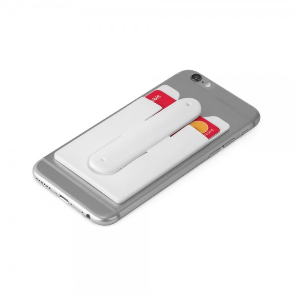 CARVER. Porta tessere con supporto per cellulare in silicone