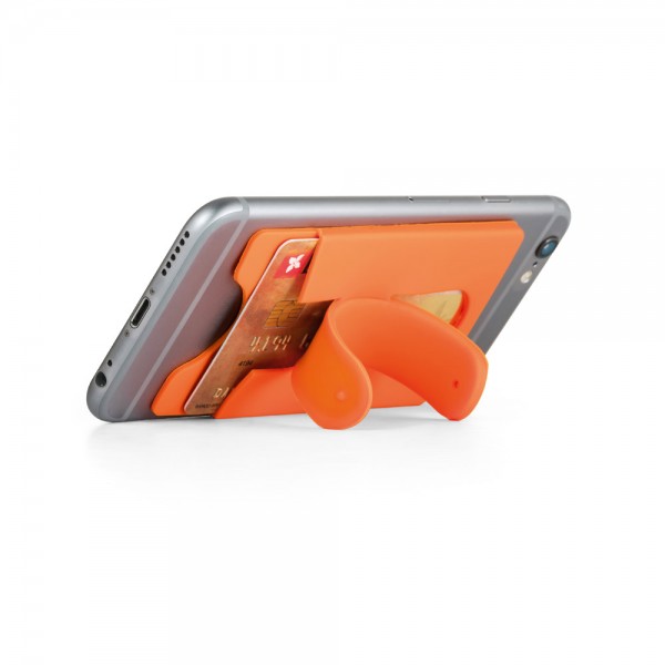 CARVER. Porta tessere con supporto per cellulare in silicone