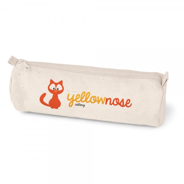 SCHOOLI. Astuccio in 100% tela di cotone (290 g/m²) dal design cilindrico con cerniera