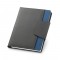 RUSSEL. Copertina in PU e tessuto in poliestere con block notes A5 con pagine semplici