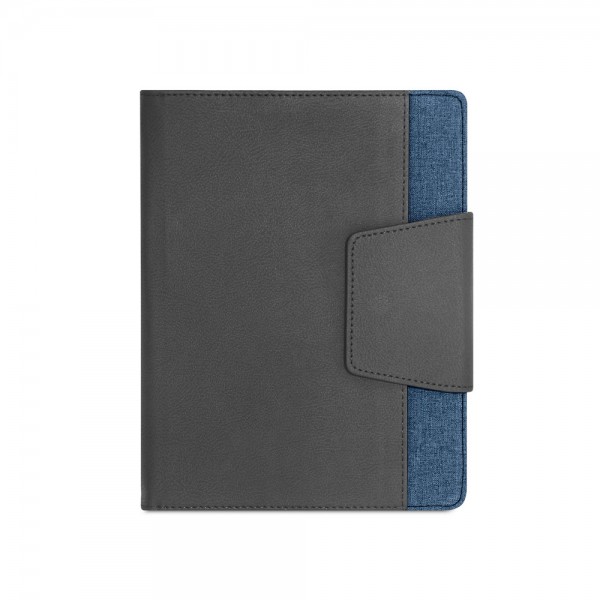 RUSSEL. Copertina in PU e tessuto in poliestere con block notes A5 con pagine semplici