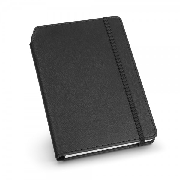 MORIAH. Block notes A5 in PU con pagine a righe, realizzato con materiale certificato FSC™ e altri materiali controllati