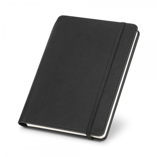MORIAH. Block notes A5 in PU con pagine a righe, realizzato con materiale certificato FSC™ e altri materiali controllati