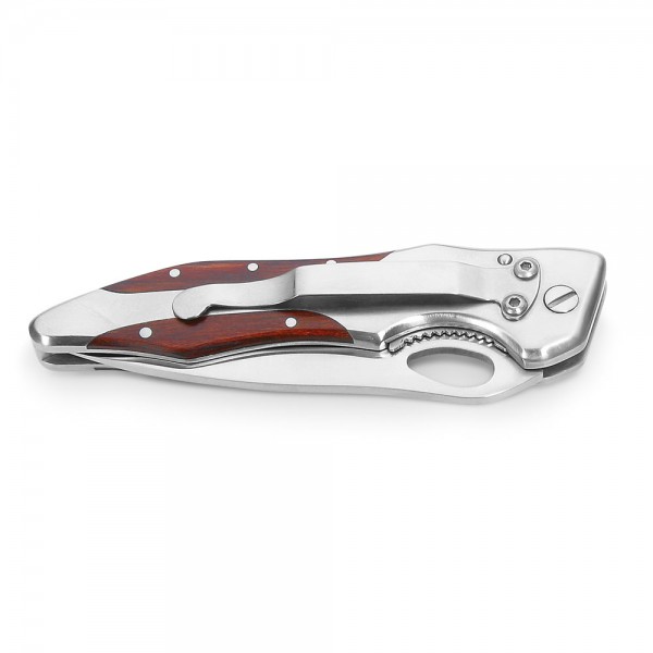 LAWRENCE. Coltello tascabile in acciaio inox e legno