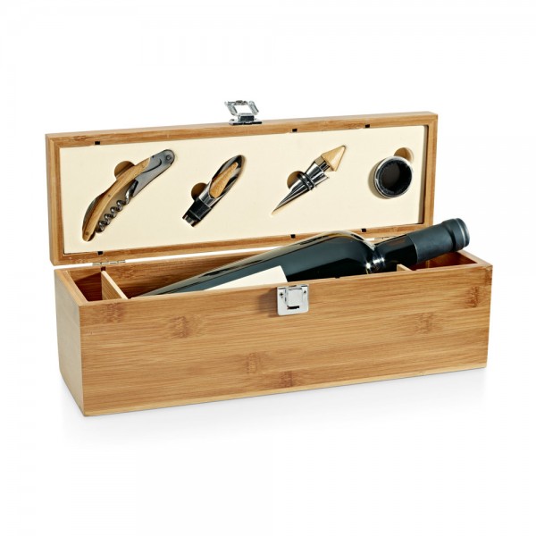 SYRAH. Set da vino in bambù, zinco e acciaio inox
