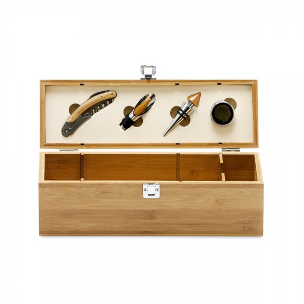 SYRAH. Set da vino in bambù, zinco e acciaio inox