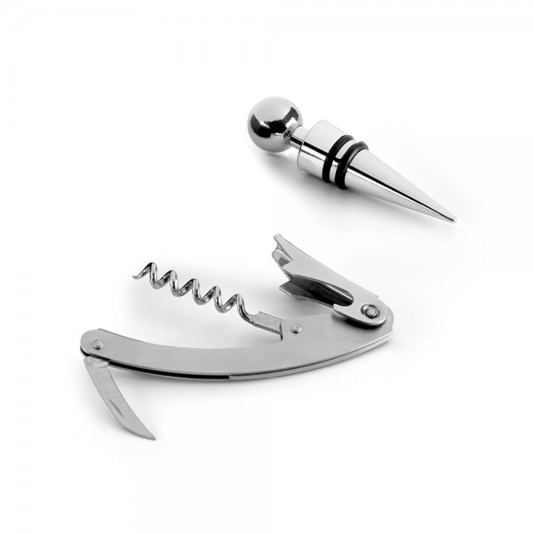 BARREL. Set da vino in zinco e acciaio inox
