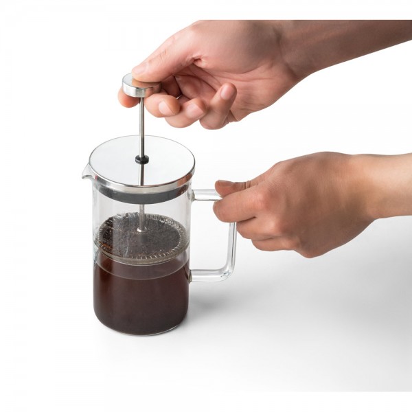 JENSON. Caffettiera in vetro borosilicato e acciaio inox 600 mL