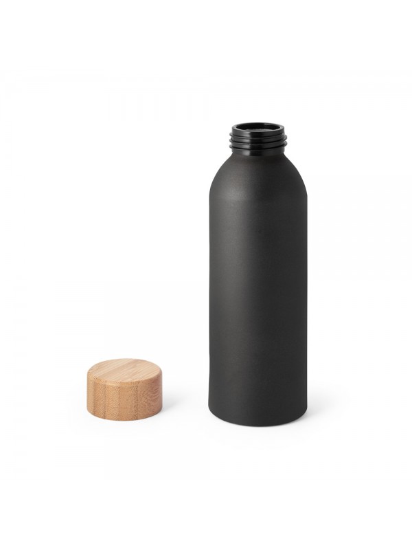 QUETA. Bottiglia in alluminio con coperchio in bambù 550 mL - Nero QUETA. Bottiglia in alluminio con coperchio in bambù 550 mL - Nero