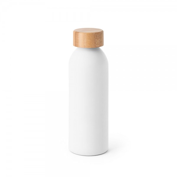 QUETA. Bottiglia in alluminio con coperchio in bambù 550 mL - Nero