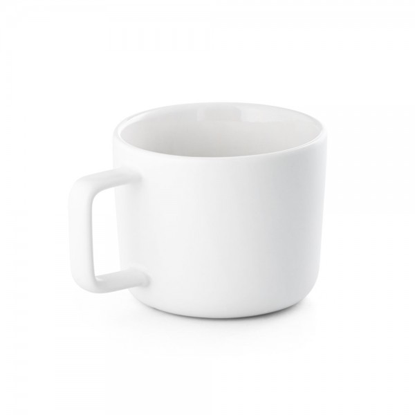 FANGIO. Tazza in ceramica da 230 mL con tappo e base in bambù