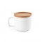 FANGIO. Tazza in ceramica da 230 mL con tappo e base in bambù