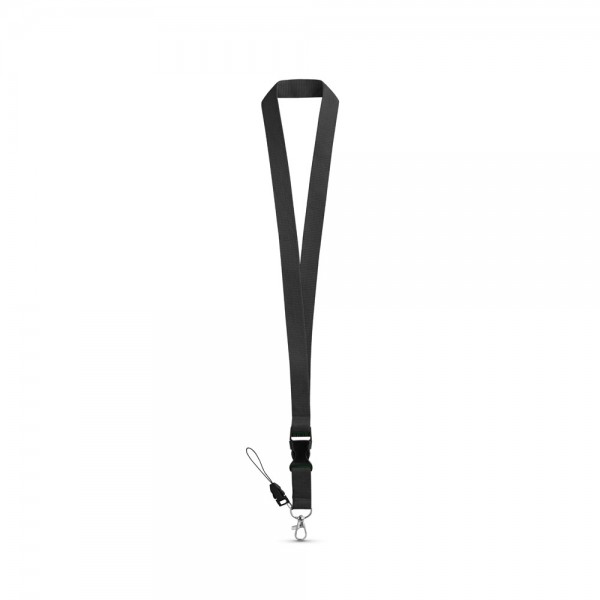 ANQUETIL. Lanyard in poliestere con moschettone in metallo