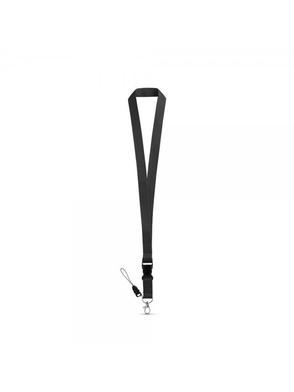 ANQUETIL. Lanyard in poliestere con moschettone in metallo