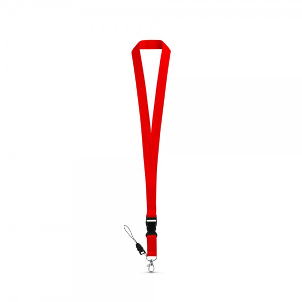 ANQUETIL. Lanyard in poliestere con moschettone in metallo