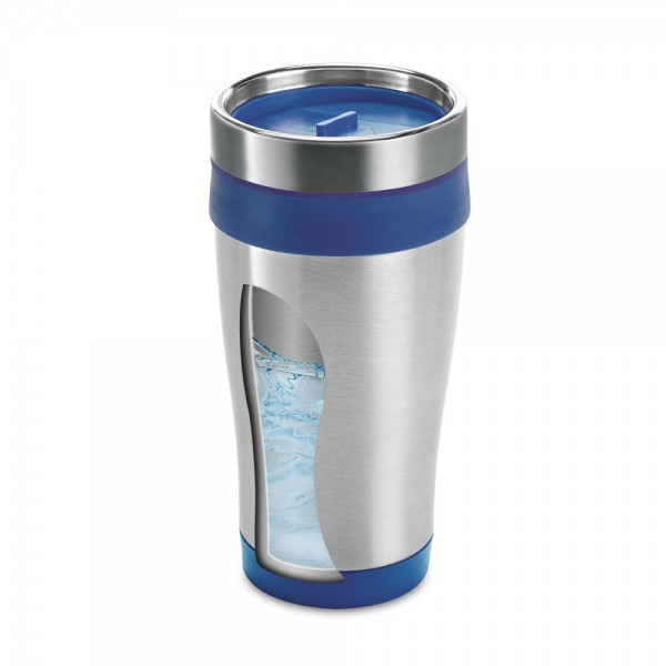 BATUM. Bicchiere da viaggio in acciaio inox e PP 420 mL