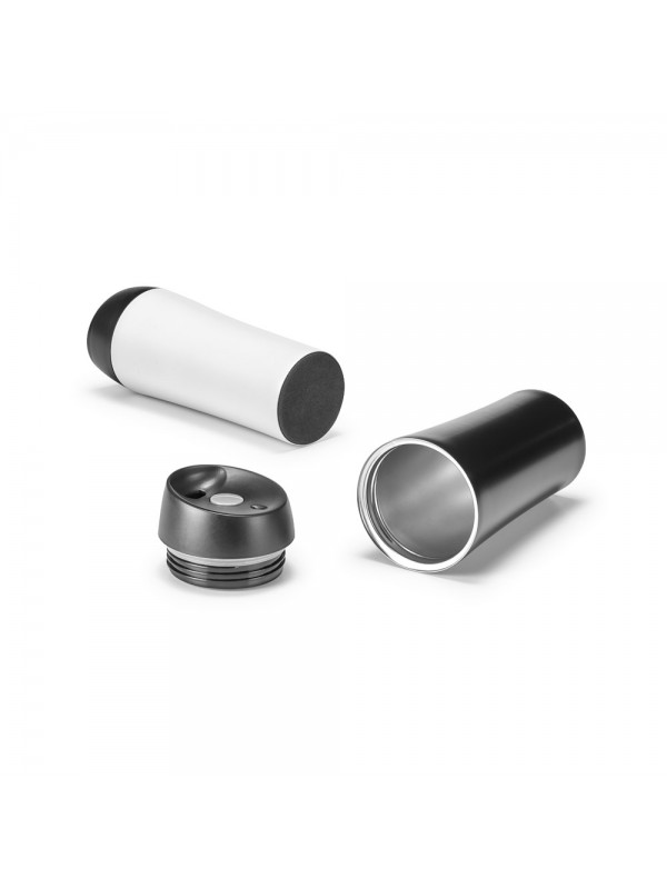 MONARDA. Bicchiere da viaggio in acciaio inox e PP 470 mL