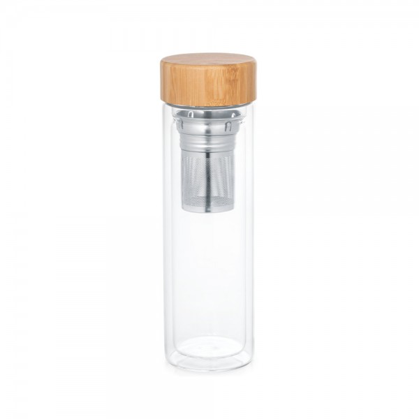 MAKAROVA. Borraccia in vetro borosilicato con infusore da 490 mL