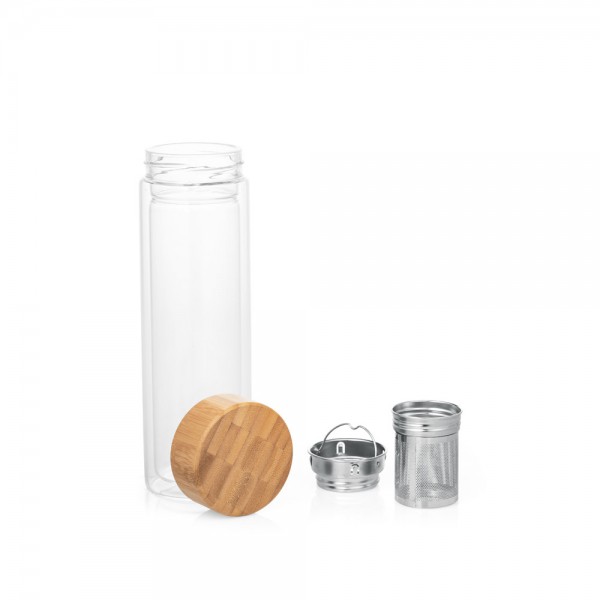 MAKAROVA. Borraccia in vetro borosilicato con infusore da 490 mL