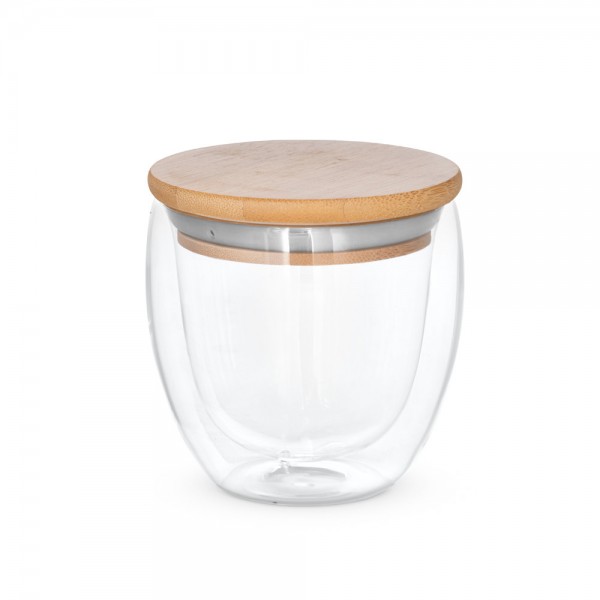 ECUADOR 250. Bicchiere da viaggio in vetro borosilicato 250 mL