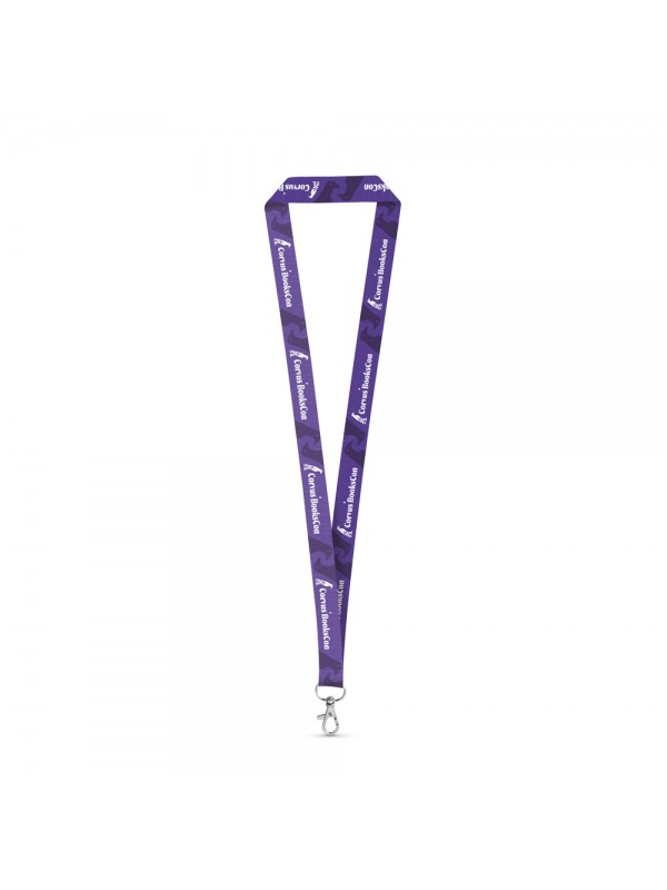 WINDSOR. Cordino per sublimazione in poliestere riciclato (100% rPET) con moschettone WINDSOR. Cordino per sublimazione in poliestere riciclato (100% rPET) con moschettone