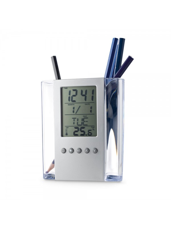 EDEM. Orologio digitale da tavolo multifunzionale con portapenne