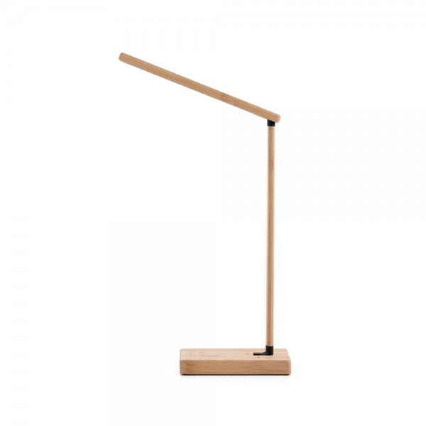MOREY. Lampada da tavolo pieghevole in bambù con caricatore wireless