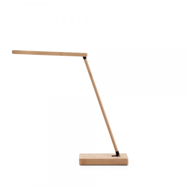 MOREY. Lampada da tavolo pieghevole in bambù con caricatore wireless