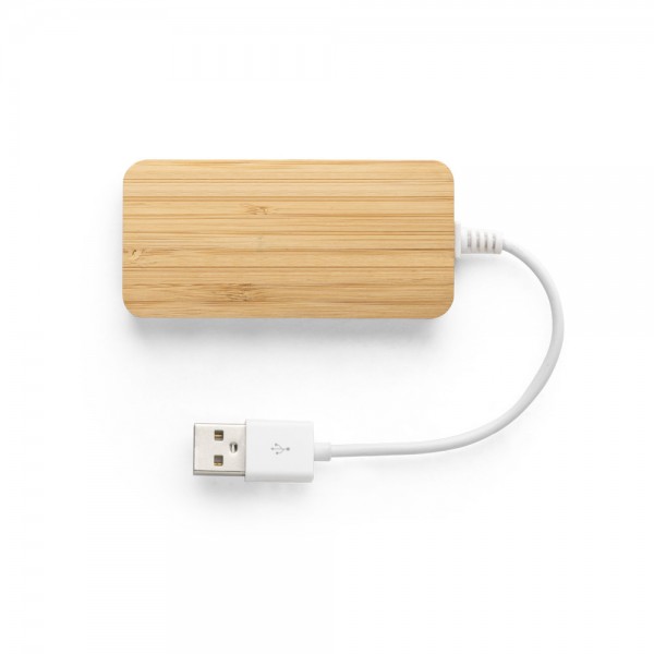 MOSER. HUB con 2 porte USB-A e 1 USB-C in bambù