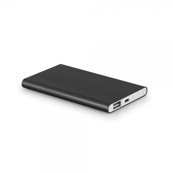 MARCET. Power bank slim da 4'000 mAh in alluminio riciclato (100% rAL) e ABS riciclato (100% rABS)