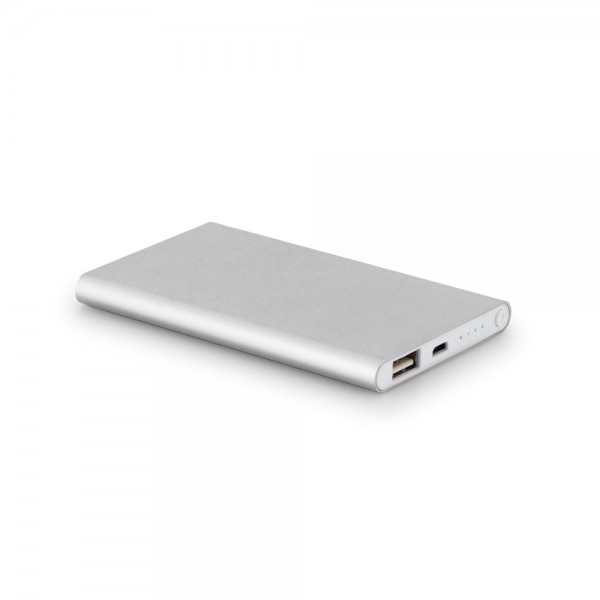 MARCET. Power bank slim da 4'000 mAh in alluminio riciclato (100% rAL) e ABS riciclato (100% rABS)