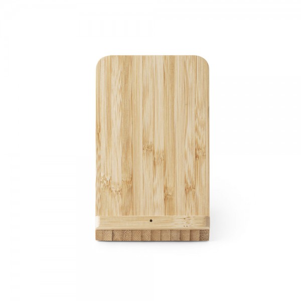 LEAVITT. Supporto per smartphone e porta biro con caricatore wireless veloce da 10W in bambù