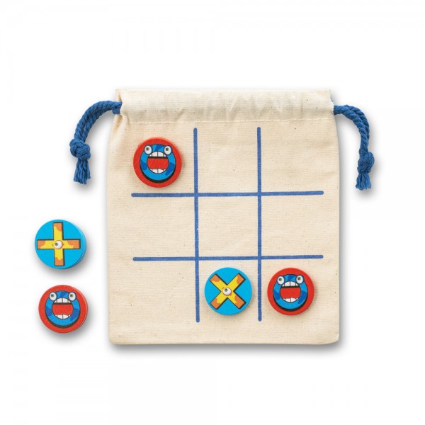 CROSSES. Classico gioco del tris con 10 pezzi in legno compensato