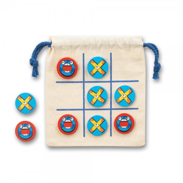 CROSSES. Classico gioco del tris con 10 pezzi in legno compensato