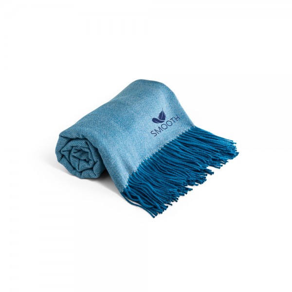 SMOOTH. Coperta 100% acrilico con nastro e cartoncino personalizzabile (270 g/m²)