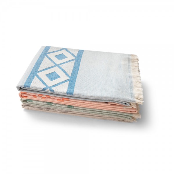 MALEK. Telo multifunzionale e da bagno (350g/m²) realizzato in cotone leggero e resistente (85%) e cotone riciclato (15%)