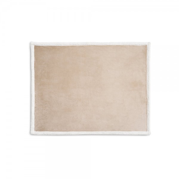 HEIDEN. Coperta reversibile in pile confezionata (190 g/m²) con nastro in raso e cartoncino personalizzabile