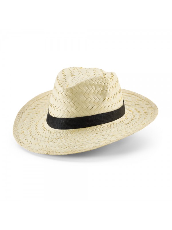 EDWARD POLI. Cappello in paglia naturale con nastro in poliestere EDWARD POLI. Cappello in paglia naturale con nastro in poliestere