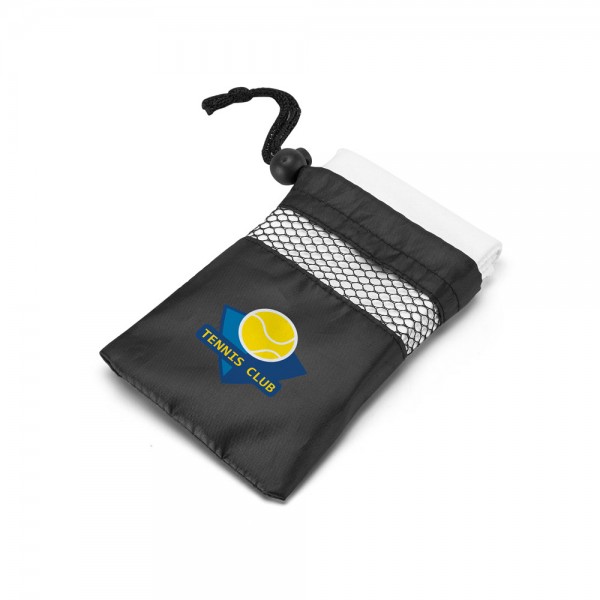 TRAVIS. Asciugamano sportivo in microfibra con custodia 190T (210 g/m²)