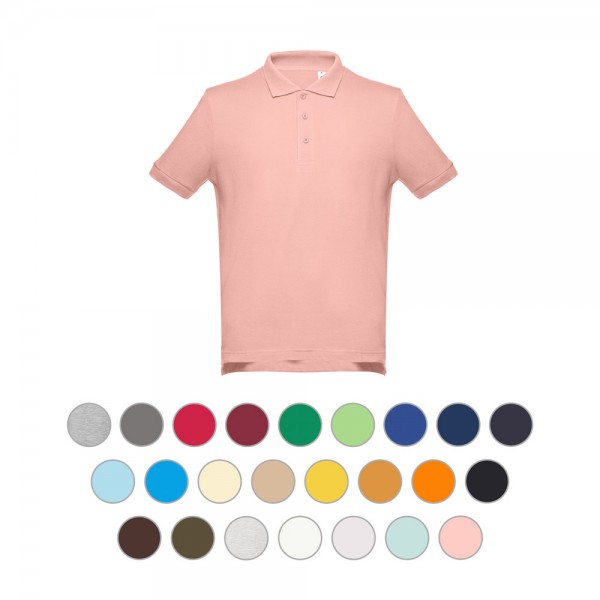 THC ADAM. Polo da uomo in cotone a maniche corte - Blu notte