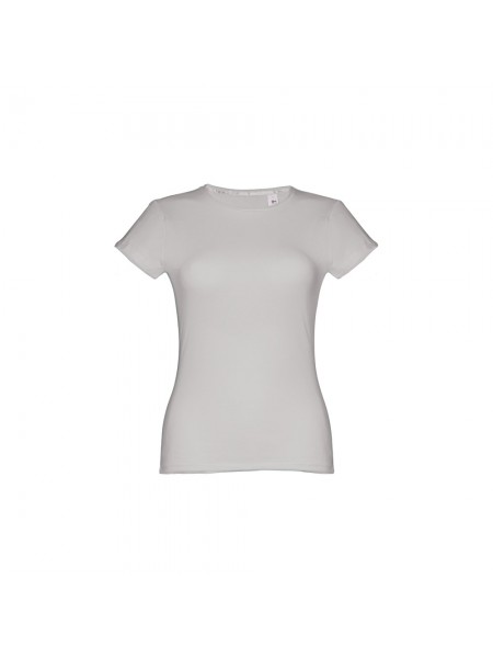 THC SOFIA. T-shirt sfiancata da donna in cotone - Grigio chiaro THC SOFIA. T-shirt sfiancata da donna in cotone - Grigio chiaro