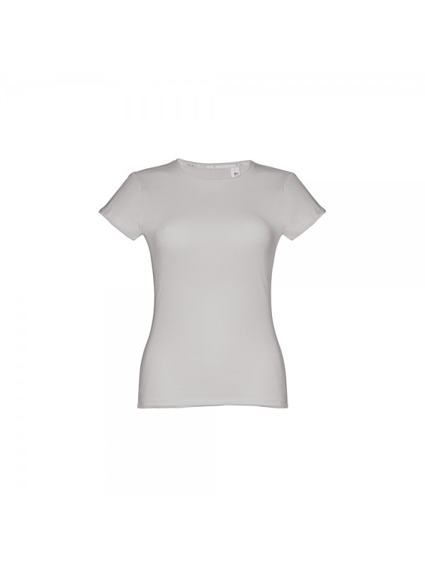 THC SOFIA. T-shirt sfiancata da donna in cotone - Grigio chiaro THC SOFIA. T-shirt sfiancata da donna in cotone - Grigio chiaro