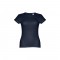THC SOFIA. T-shirt sfiancata da donna in cotone - Blu notte