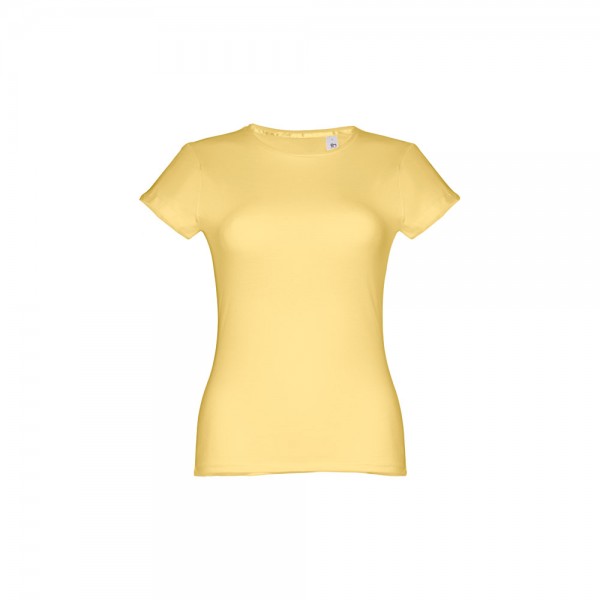 THC SOFIA. T-shirt sfiancata da donna in cotone - Digitale giallo